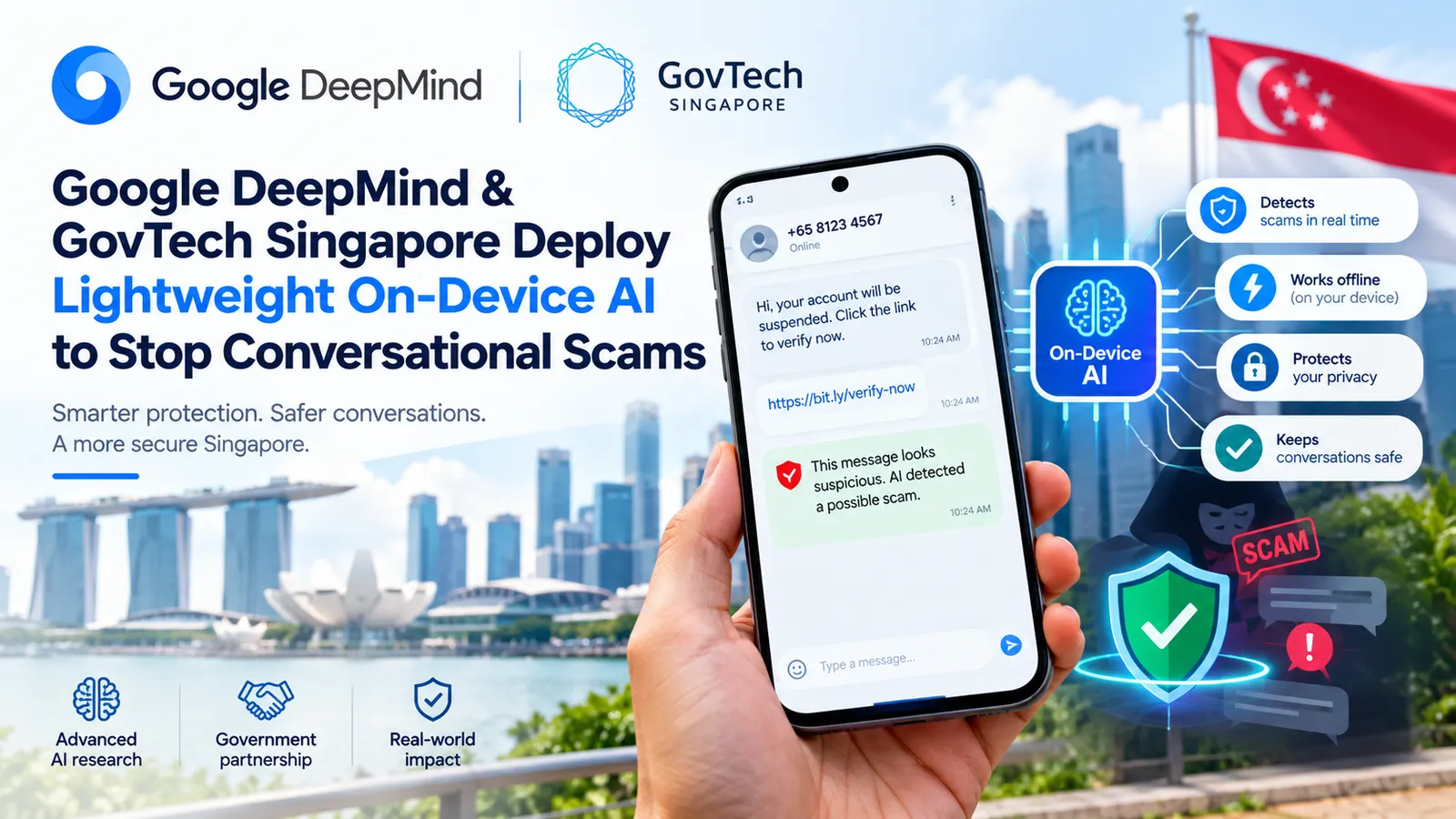 Google DeepMind & GovTech Singapore Deploy Lightweight On‑Device AI to Stop Conversational Scams cover image