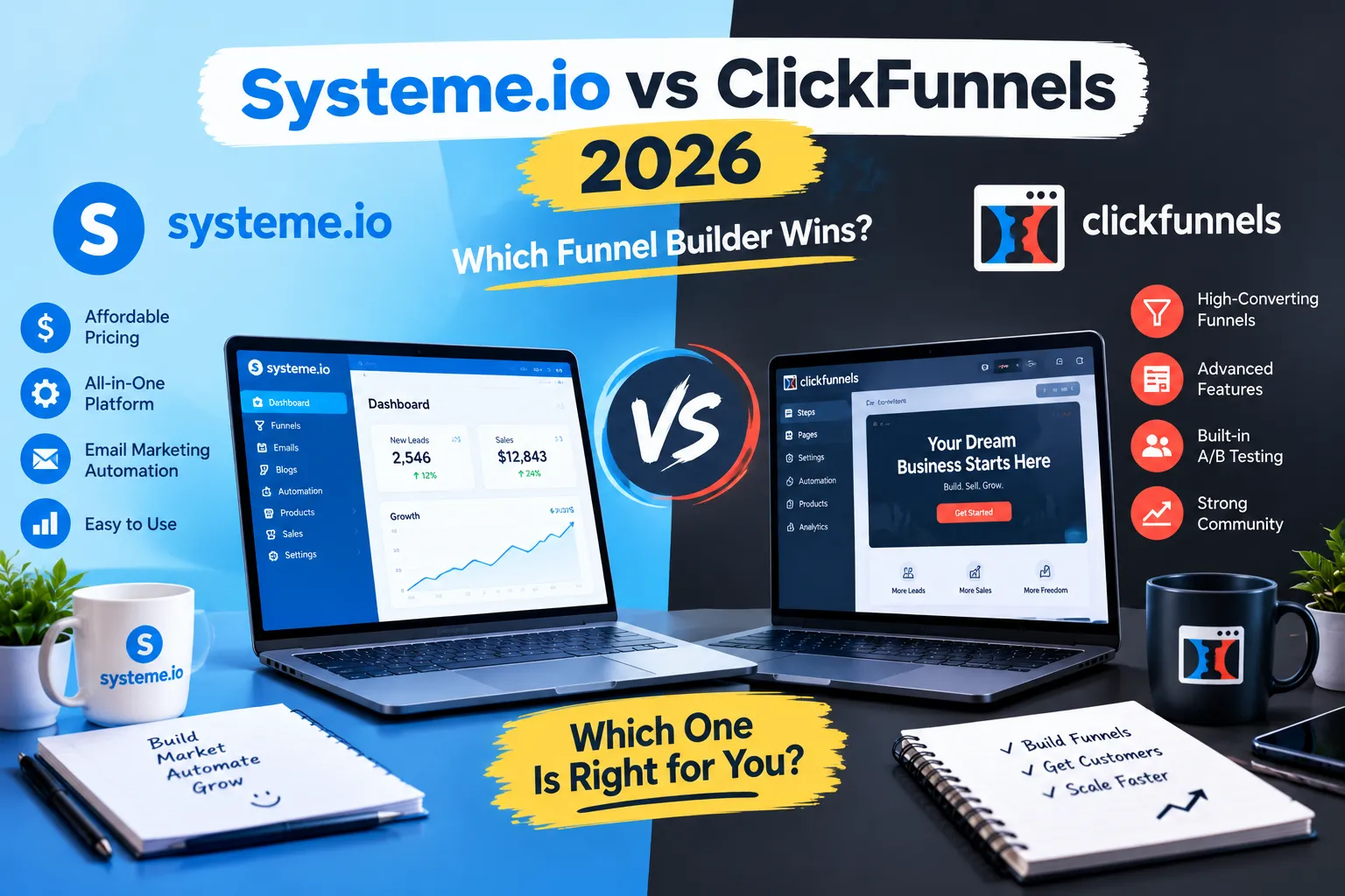 Systeme.io vs ClickFunnels 2026: Which Funnel Builder Wins? cover image