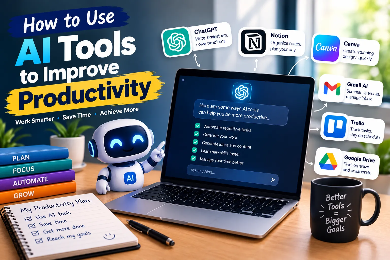 How to Use AI Tools to Improve Productivity cover image